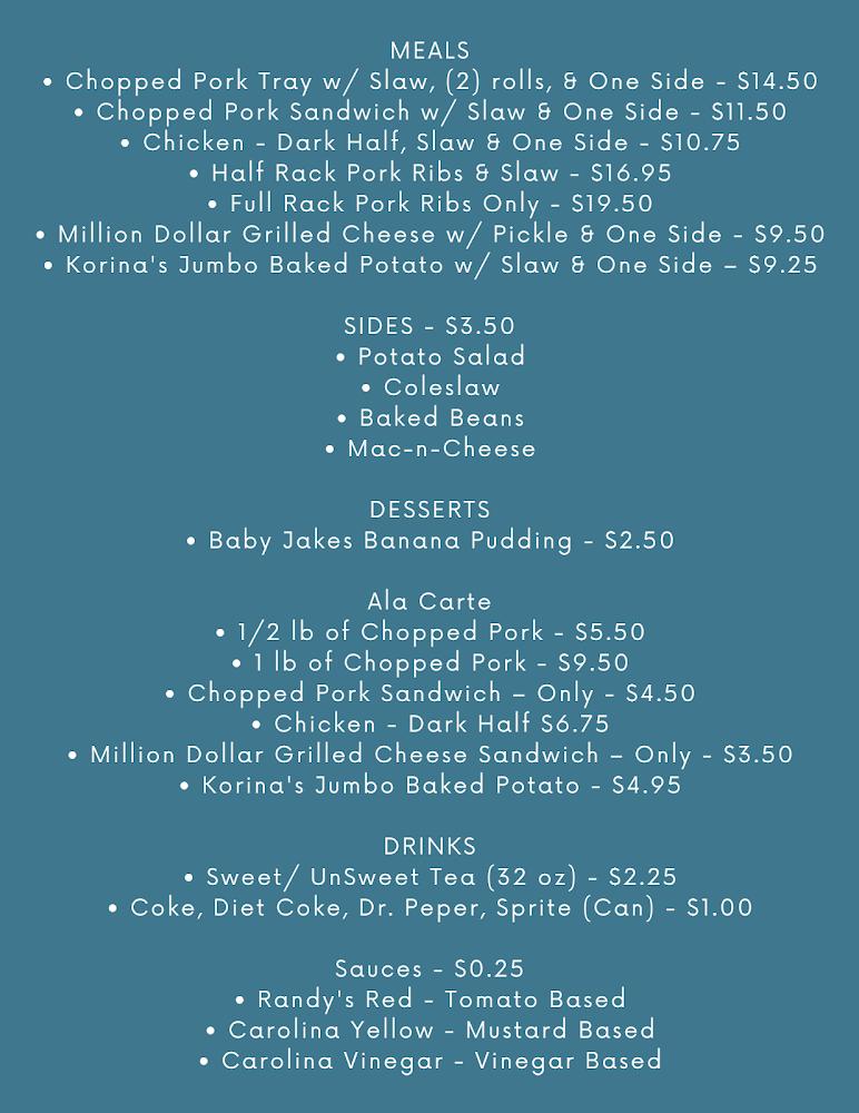 Stone House BBQ Menu image 1